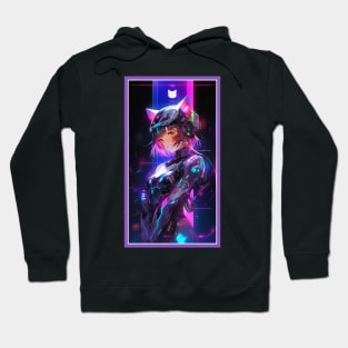 Anime Cute Cat Girl | Quality Anime Girl Artwork | Sci-Fi Manga Girl Anime Art Hoodie